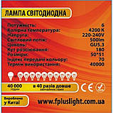 Лампочка світлодіодна GU5.3-230V 6W 3200К (білий теплий). F+LIGHT MR16, фото 2