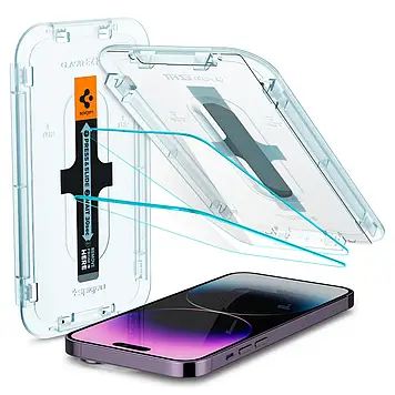 Захисне скло Spigen для iPhone 14 Pro Max - EZ FIT GLAS.tR (2 шт), Clear (AGL05202)