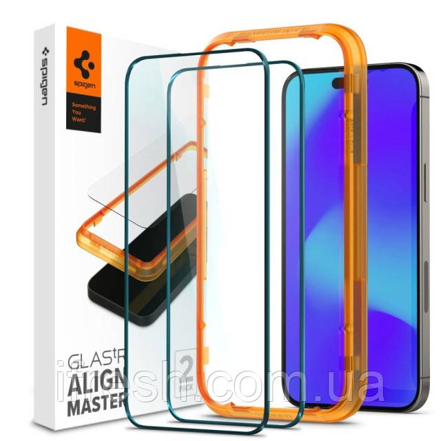 Захисне скло Spigen для iPhone 14 Pro Max - (2 шт), Black (AGL05204)