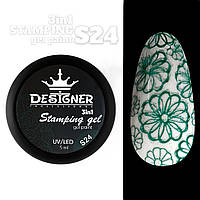 Гель 3в1 Stamping Gel Paint 3в1 для дизайна ногтей (для росписи, аэропуффинга, стемпинга) Дизайнер, 5 мл. Cветло-зелёный S24
