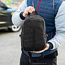 Нагрудна сумка слінг Flame3 чорна тканинна через плече бананка однолямковий рюкзак на 5л, фото 3