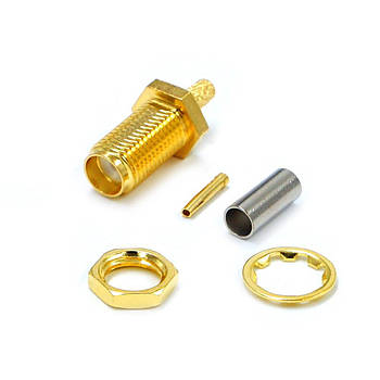 Роз'єм SMA Female обтискний на кабель RG-316 RG-178 RG-174 LMR100 SFF50-1.5 конектор під обтиск Crimp крімпер