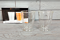Набор стеклянных стаканов с двойными стенками 2 шт, 250 мл Edenberg EB-19514 / Стаканы для кофемашины