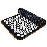 Масажний килимок Аплікатор Кузнєцова (акупунктурний ігольчатий масажер для спини) OSPORT Lite 145 (apl-010) Чорно-білий, фото 4