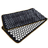 Масажний килимок Аплікатор Кузнєцова (акупунктурний ігольчатий масажер для спини) OSPORT Lite 145 (apl-010) Чорно-білий, фото 3