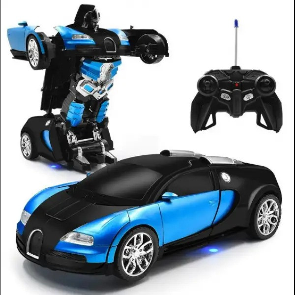 Машинка трансформер Большая с пультом на радиоуправлении Bugatti Robot ...