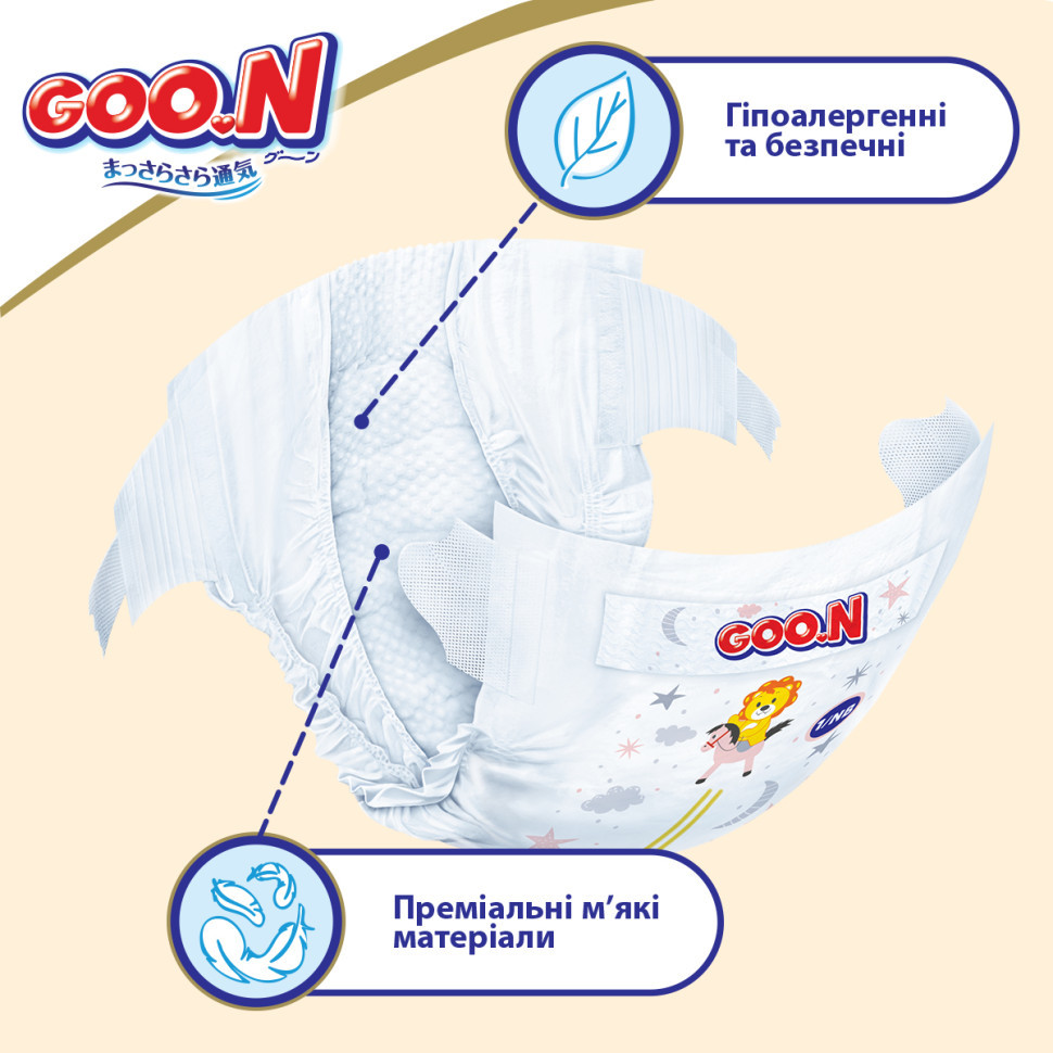 Подгузники для детей 4-8 кг GOO.N Premium Soft 863223 размер 2(S), 70 шт, Land of Toys - фото 7 - id-p1830735069