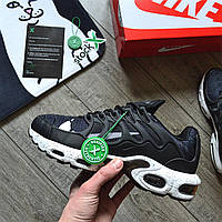 Мужские кроссовки Nike Air Max TN Terrascape Plus Black White (Черные) Обувь Найк Аир Макс Плюс кожа текстиль