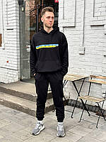 Спортивный костюм мужской Україна, Стильний чорний спортивний костюм Оверсайз Oversize