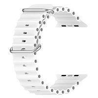 Силиконовый ремешок для Apple Watch 49/45/44/42 mm Ocean Band White / Белый
