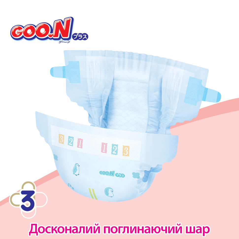 Подгузники для детей 4-8 кг GOO.N Plus 843334 размер S, 50 штук, Toyman - фото 10 - id-p1830738944