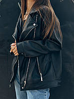Косуха оверсайз женская, удлиненная черная бренд TUR модель Аманда, размер S, M