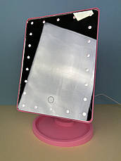Дзеркало для макіяжу Magic Makeup Mirror з 22 LED-підсвічуванням, рожеве, фото 3