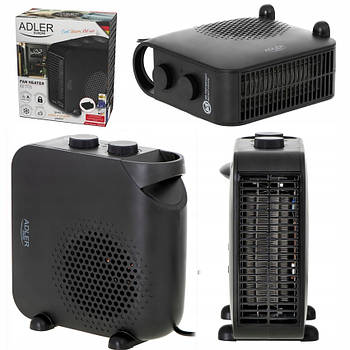 Тепловентилятор Adler AD 7725b  — 2000 Вт, термостат, вертикальна/горизонтальна установка