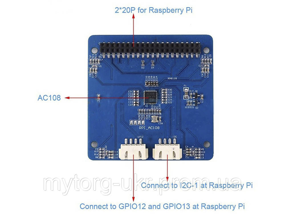 Купить Модуль распознавания речи для Raspberry Pi Smart AC108 4 ...