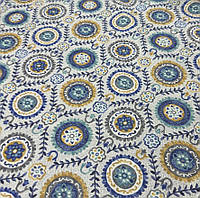 Ткань для штор римских штор скатерти круги абстракция синие