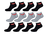 Спортивні Чоловічі шкарпетки Levi's  Асорті  синій, чорний, сірий, фото 2