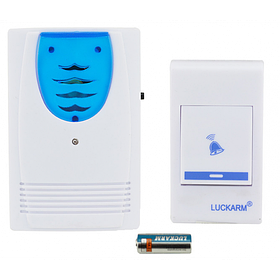 Бездротовий дверний дзвінок LUCKARM 8203 на батарейках Синій