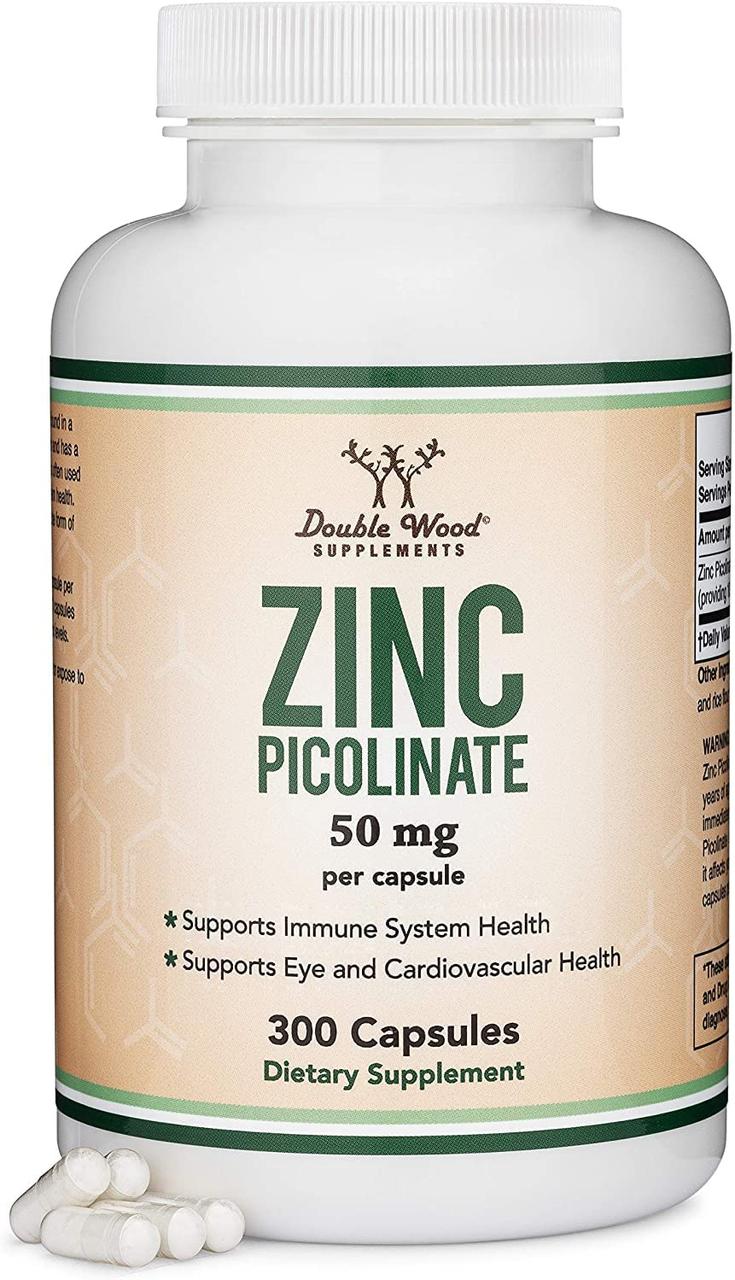 Піколінат цинку Double Wood Zinc Picolinate 50 mg 300 capsules