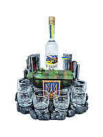 Штоф - подставка под рюмки и бутылку Украина 2