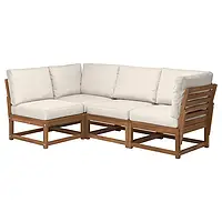 3-местный модульный угловой диван, садовый светло-коричневая морилка/Фросон/Дувхольмен бежевый NAMMARO