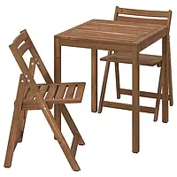 Садовый стол и 2 складных стула, светло-коричневая морилка NAMMARO