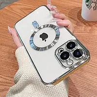 Силиконовый чехол с мягким покритием Luxury Clear Magnetic For Magsafe Wireless Charge Case для iPhone