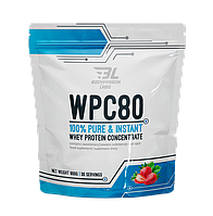 Протеин КСБ Сыворотка белка Whey Protein WPC80 Bodyperson Labs 900g Strawberry вкус Клубники