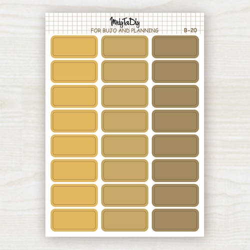 Купить Стикеры наклейки для bujo MriyTaDiy Set 20, "Желтые и коричневые ...