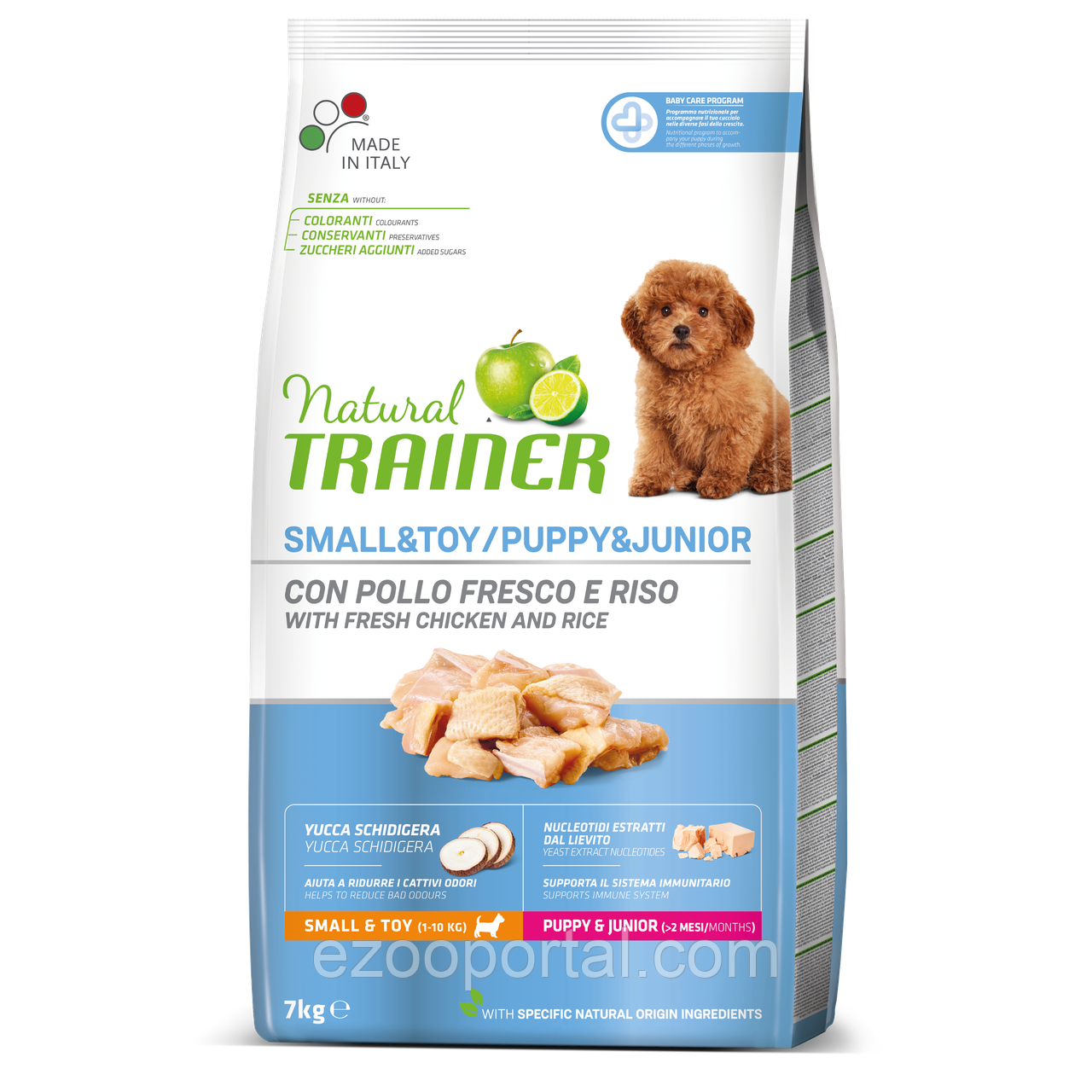 Сухий корм для цуценят дрібних порід курка індичка Трейнер Trainer Natural Super Premium Puppy&Junior Mini 7кг