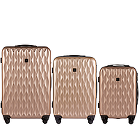 Набор чемоданов 3 штуки на 4-ох колесах Wings White Eagle шампань - 190000510