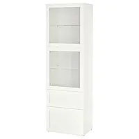 Книжный шкаф/стеклянная дверь, белый/Hanviken белое прозрачное стекло, 60x42x193 см BESTA