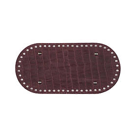 Дно сумки овальне з ніжками (25*12 см), колір Бордова рептилія