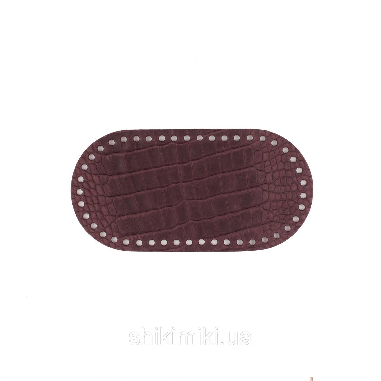 Дно для сумки овальне 20*10, колір Бордова рептилія, фото 1