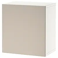 Шкаф с дверцей, белый/Лаппвикен светло-серый/бежевый, 60x42x64 см BESTA
