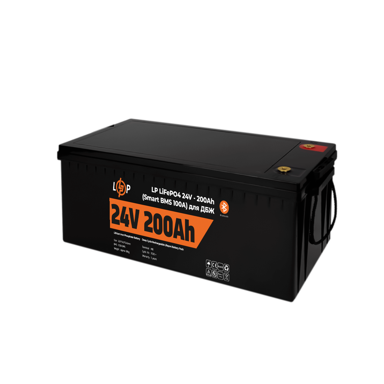 Аккумулятор LP LiFePO4 24V (25,6V) - 200 Ah (5120Wh) (Smart BMS 100А) с ...