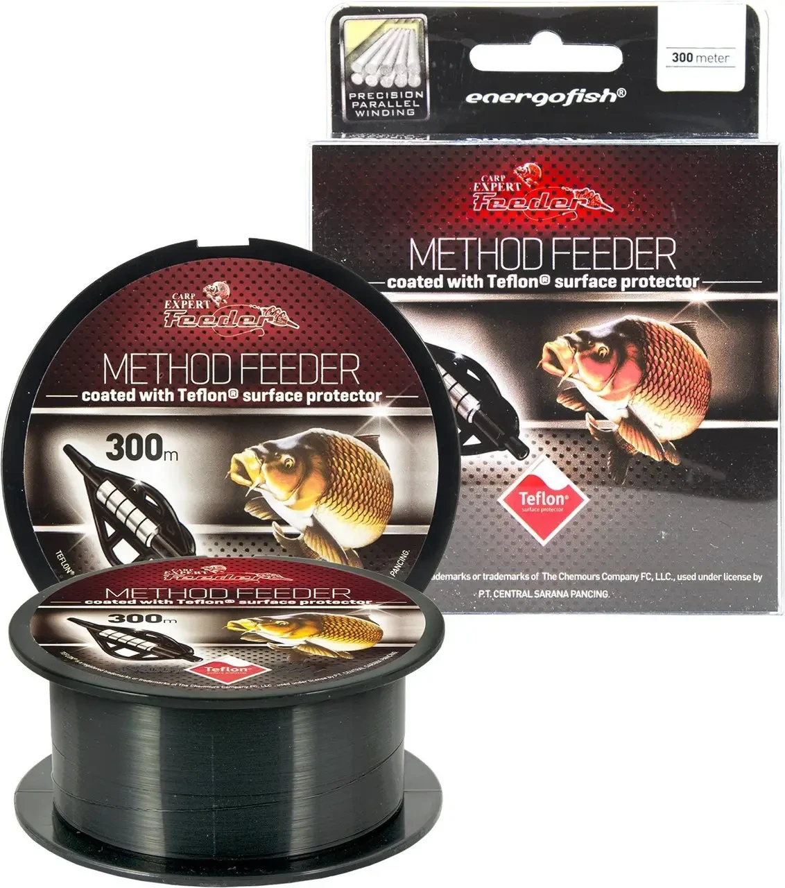Волосінь Energofish Carp Expert Method Feeder Black Teflon 300м 0.25мм 8.35кг