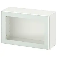Шкаф-витрина, Глассвик белый/белый/светло-зеленый, прозрачное стекло, 60x22x38 см BESTA