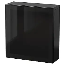 Вітрина, Blackbrown/Glassvik Black/Тоноване скло, 60x22x64 см BESTA