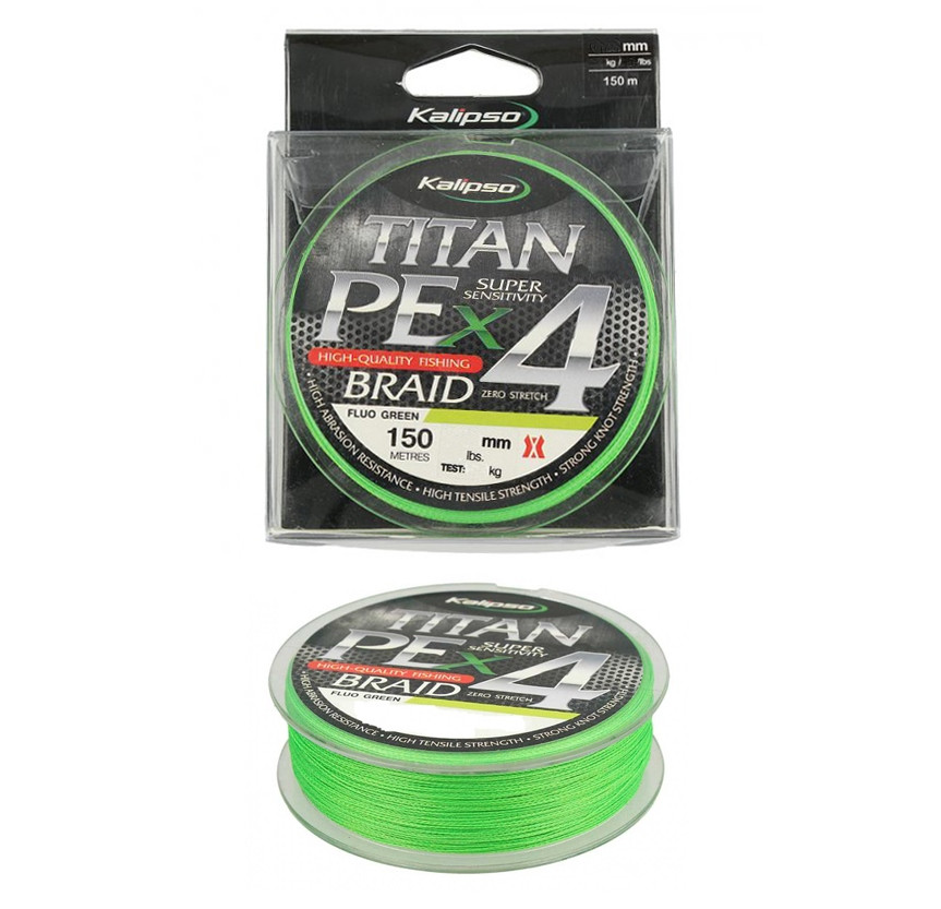 Шнур Kalipso Titan PE X4 FG 0.10 мм 150м (≈ #0.4) (флуоресцентно-зелений)
