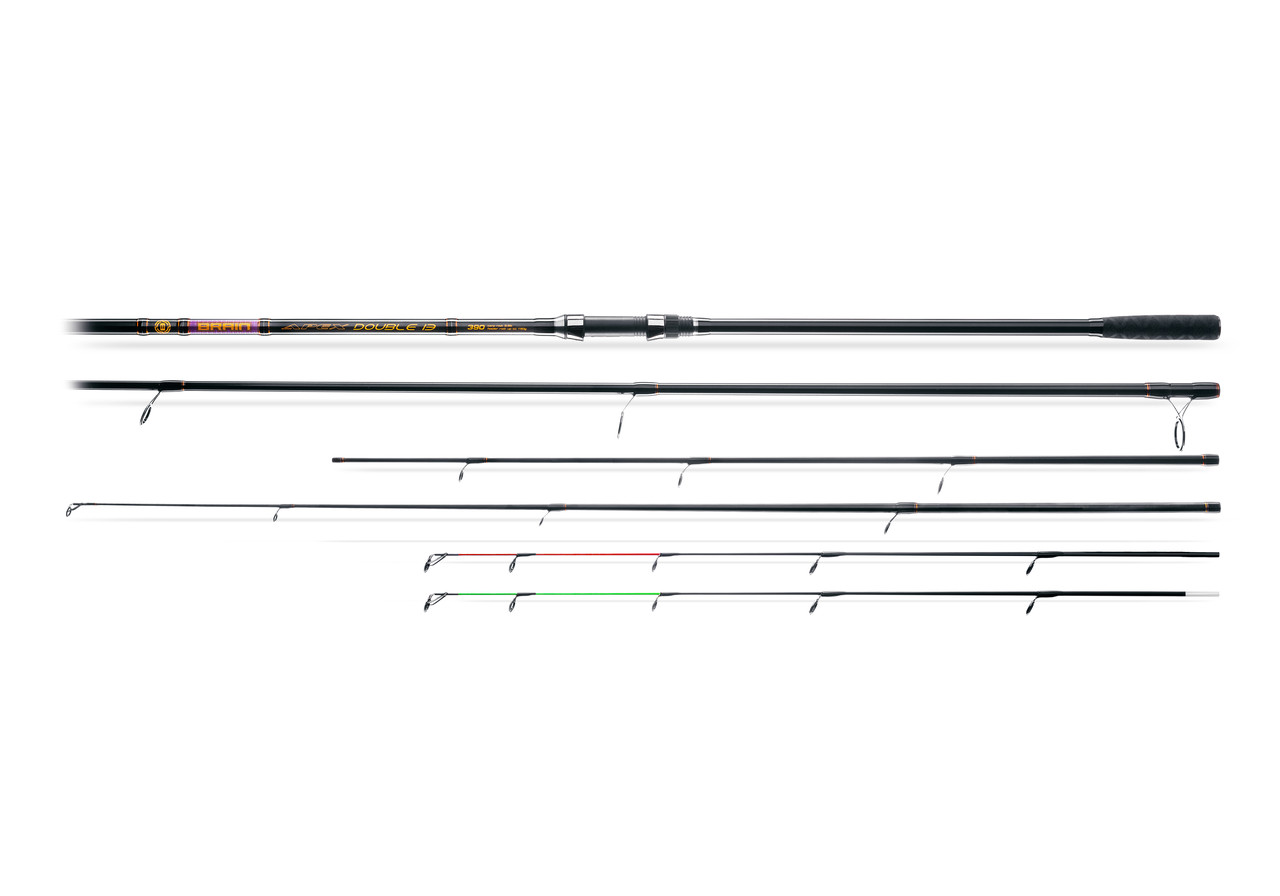 Вудлище 2 в 1 (коропове/фідерне) Brain Apex Double 3.9 м, 4.5lbs (200 гр), вудилище на коропа/фідер, фото 1