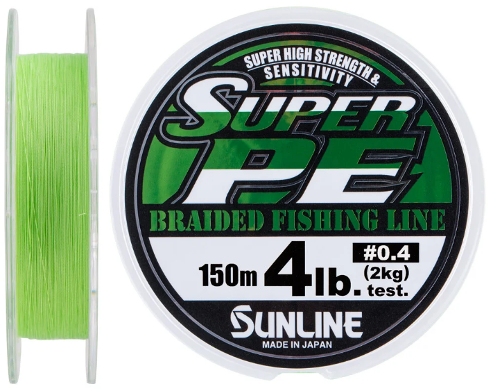 Шнур Sunline Super PE NEW 150м #0,6 0,128мм 6lb/3,0 кг (салатовий), фото 1