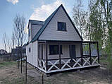 Двоповерховий каркасний будинок 6*8,6 м з терасою, фото 7
