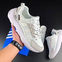 Мужские кроссовки Adidas ZX 22 Boost замшевые стильные молодежные белые бежевые серые