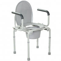 Стальной стул-туалет с откидными подлокотниками регулируемый по высоте для дома и больницы OSD-2108D