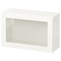 Комбинация навесных шкафов, белый/Синдвик белый, прозрачное стекло, 60x22x38 см BESTA
