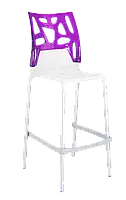 Барный стул Papatya Ego-Rock белое сиденье, верх прозрачно-пурпурный