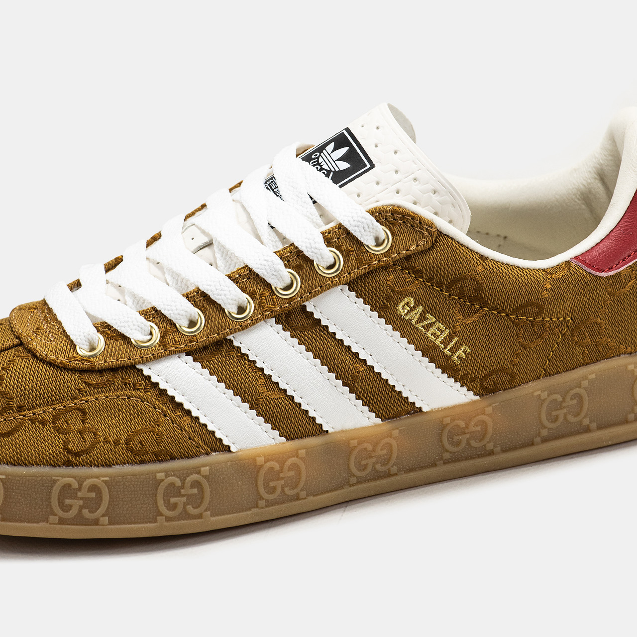 Купить Мужские кроссовки Adidas Gazelle x Gucci Brown White Red ...