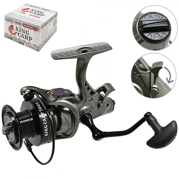 Коропова котушка Sams Fish King Carp 7000 (7+1bb; 5.1:1) з бейтраннером для коропового лову