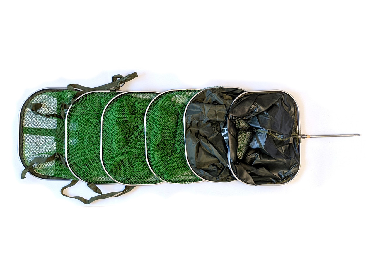 Садок квадратний Dr.Agon 40х30 см довжина 3.0 метри з кілочком (спортивний, гумова сітка), фото 1